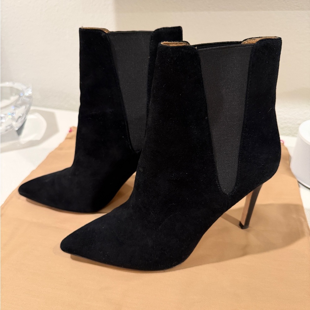 Black suede booties